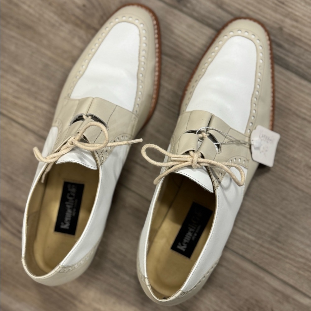 Kenneth Cole Cream and White Oxfords
